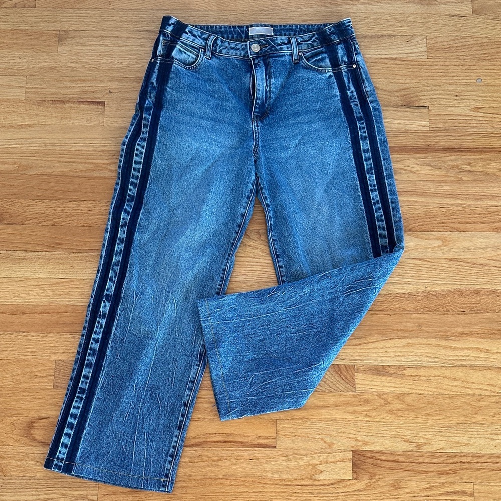 KUT from the Kloth Sienna Side Stripe High Waist Straight Leg Jeans size 10